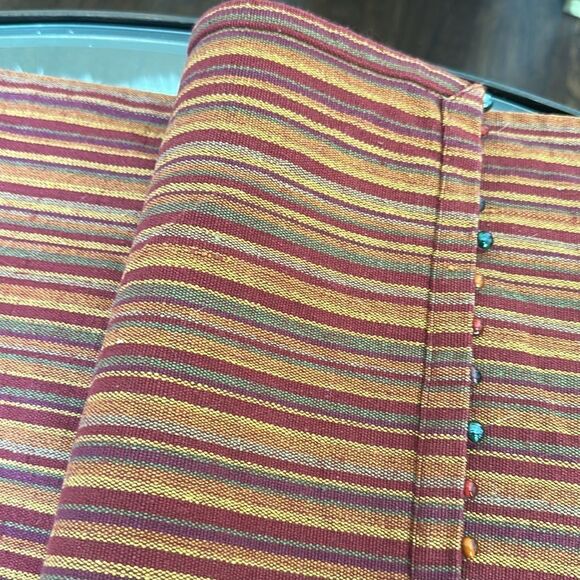 Pier 1 Striped & Beaded Cloth Placemat Set of 8 - Picture 3 of 5